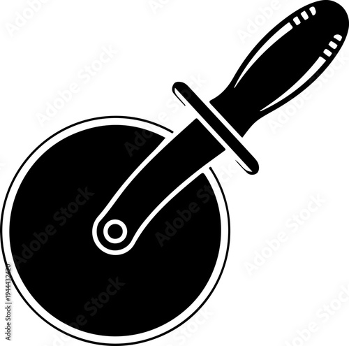 Pizza Cutter Wheel silhouette vector illustration