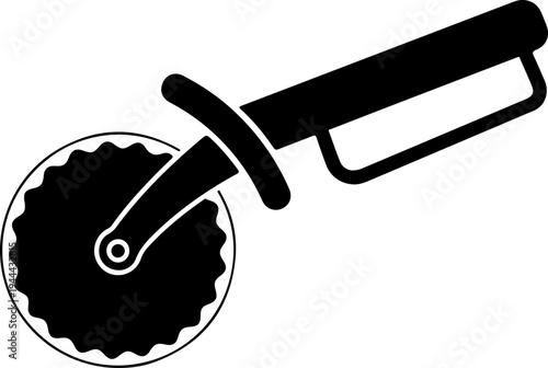 Pizza Cutter Wheel silhouette vector illustration
