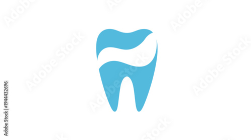 A stylized tooth icon, light blue with a white swoosh, set against a plain white background