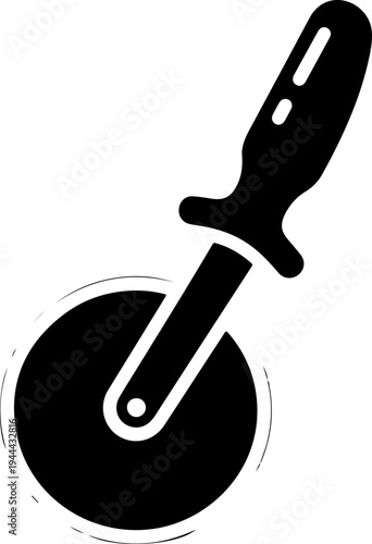 Pizza Cutter Wheel silhouette vector illustration