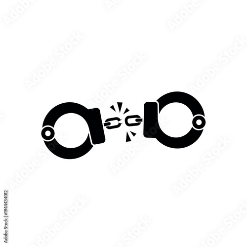 Broken Handcuffs Freedom Liberation Icon.