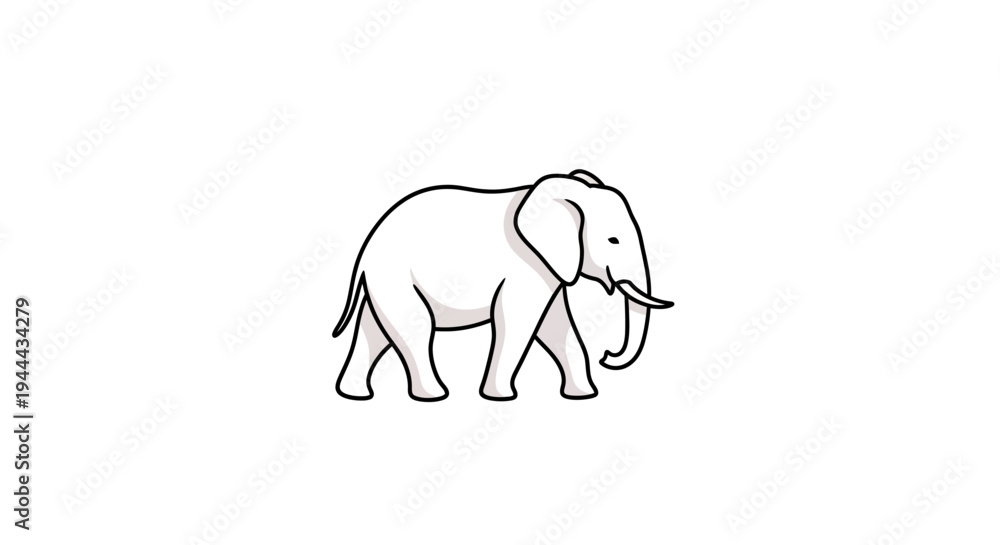 Fototapeta premium A large grey elephant walking slowly.