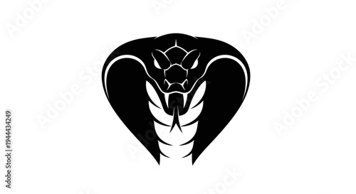 Black and white cobra head logo.