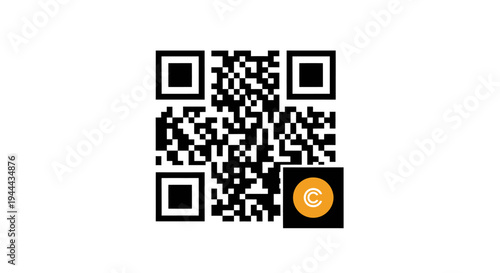 Bitcoin QR Code with Logo and Symbol.