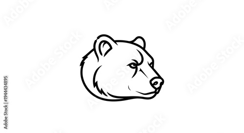 Black and white bear head drawing.