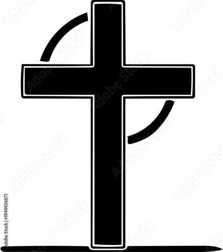Silhouette black cross vector