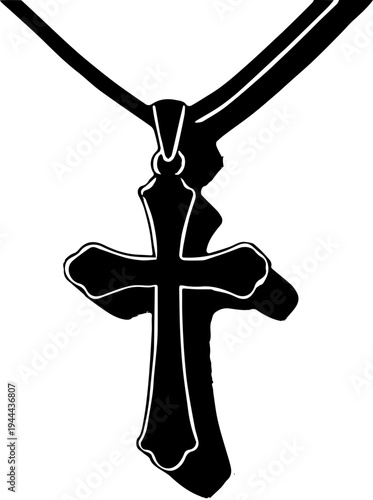 jesus christ on cross necklace vector