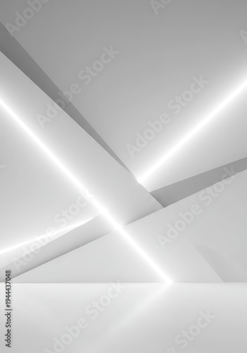 Minimalist abstract background featuring pristine white light and subtle geometric textures, conveying purity and organized space for design, pattern, organized, luminous
