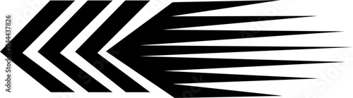 Speed motion icon with racing arrows, fast movement streaks and checkered flag elements, dynamic velocity symbols in solid and outline style vector isolated on transparent background