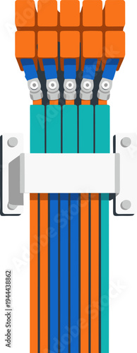 High-voltage recapture cables are showcased in a clean, modern studio setting. The vibrant colors and detailed design offer a striking visual for commercial use.
