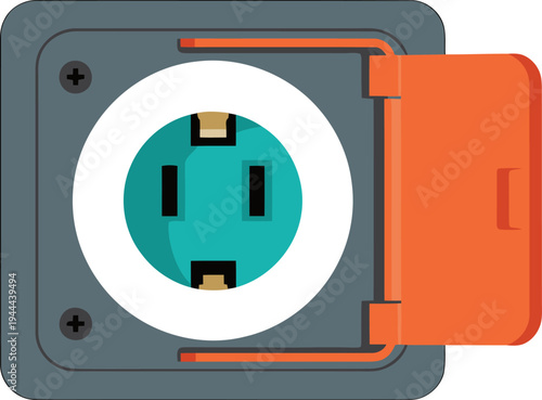 A sleek, portable power station outlet illustration. Modern design, clean lines, and a practical aesthetic. Ideal for digital marketing and tech-related visuals.