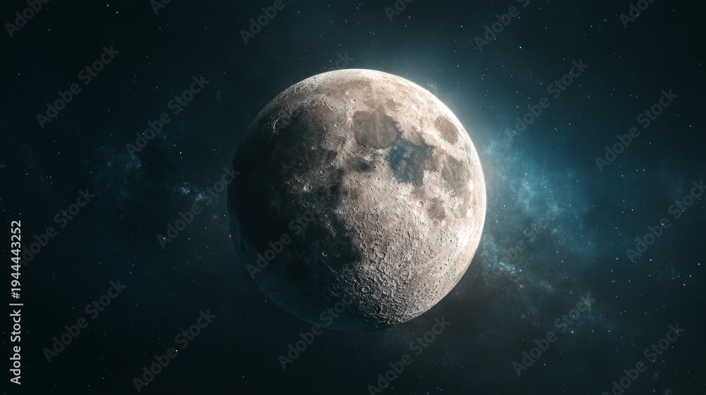 Obraz premium High-resolution image of the moon against a starry night sky