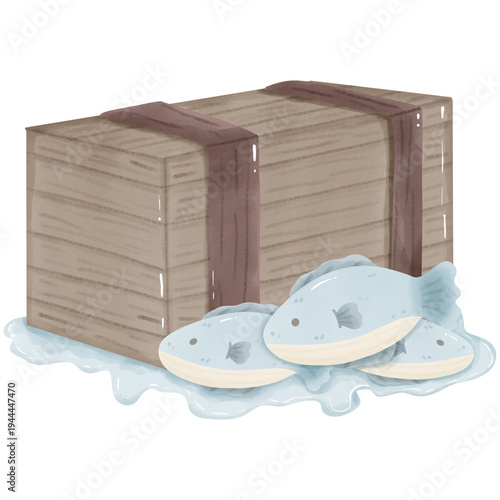 wooden fish tank cartoon