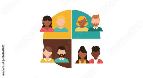 Diverse People Avatars: Flat Design Representation of Community, Teamwork, and Social Groups
