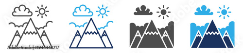 mountain icon set multi concept