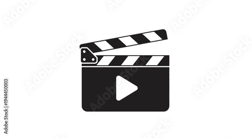 Black film clapper board icon.
