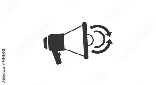 Black Megaphone Loudspeaker Icon Symbol.