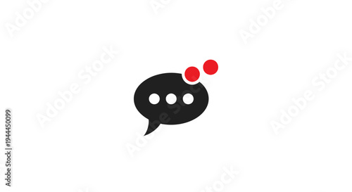 Black speech bubble with red notification.