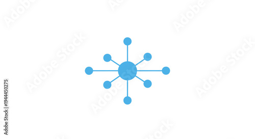 Blue Network Connection Node Icon.