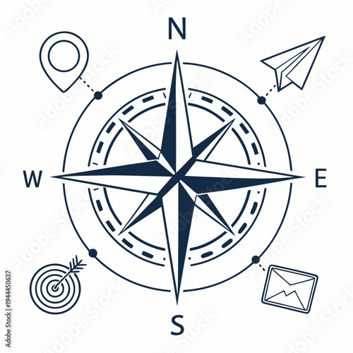 Compass with directional navigation location