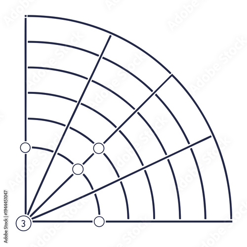 Geometric Pattern with Lines and Circles line white background