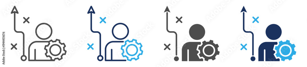 Obraz premium strategies icon set multi concept