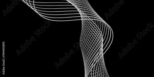 Minimalist black and white abstract background illustration featuring a sleek fashion silhouette of a model mannequin figure in a beauty dress shape