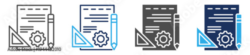 project development icon set multi concept