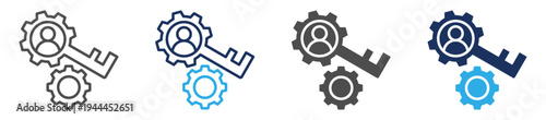 key person icon set multi concept