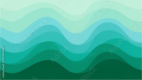 Wavy ocean waves crash on a serene green landscape with Nature, Ocean, Waves, Water, Environment.