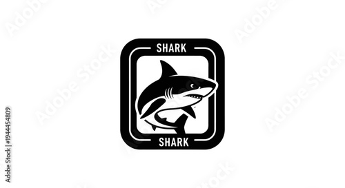 Black Shark Logo Illustration Design.