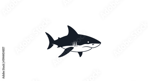 Black Shark Silhouette Ocean Creature.