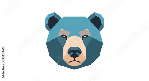 Blue bear face with ears.