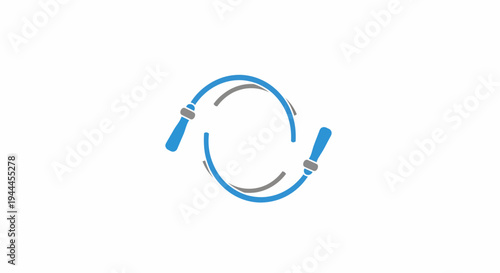 Blue Resistance Band Fitness Equipment Closeup.