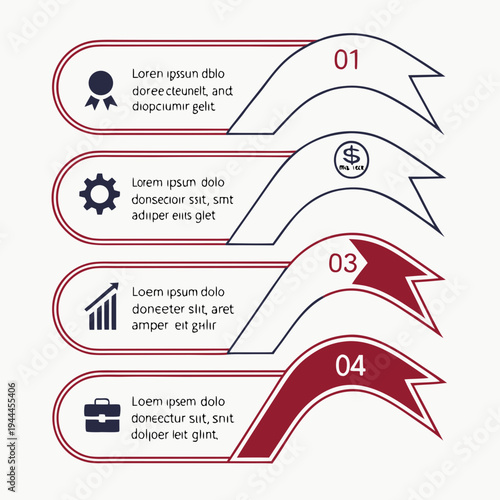 Infographic template with numbered sections business
