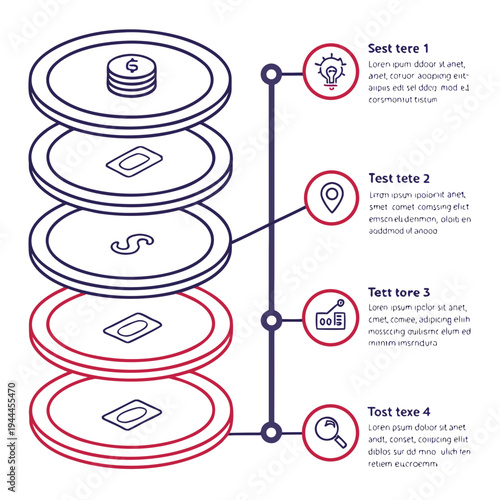Infographic Template with Coins and business finance