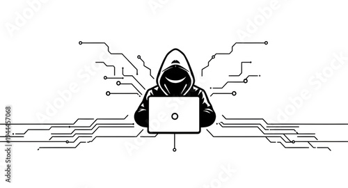 hacker silhouette icon, hacker vector illustration, hacker clipart icon, hacker graphic design, hacker drawing illustration, hacker outline icon, anonymous hacker icon, hooded hacker icon, hacker lapt