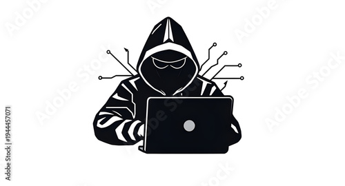 hacker silhouette icon, hacker vector illustration, hacker clipart icon, hacker graphic design, hacker drawing illustration, hacker outline icon, anonymous hacker icon, hooded hacker icon, hacker lapt