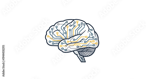 Brain with colorful neural pathways inside.