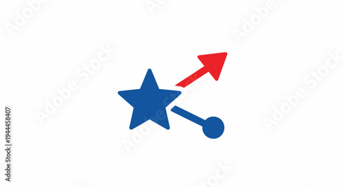 Blue star with red arrow pointing.