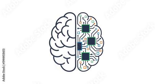 Brain with circuit board inside.