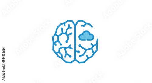 Brain with cloud inside cerebral cortex.