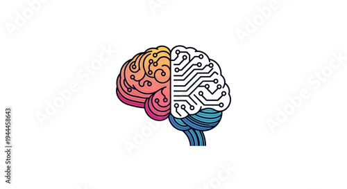 Brain with colorful creative thinking concept.