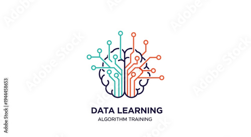 Brain with colorful data connections.