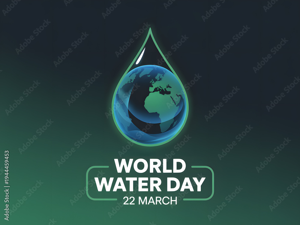 Obraz premium World water day march 22 concept with earth in water drop