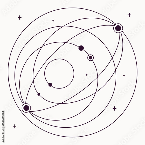 Overlapping orbital paths with stars astronomy space