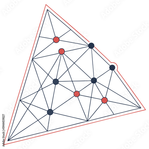 Network of lines and circles in triangle abstract