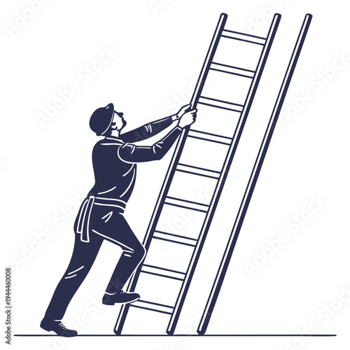 Man Climbing Ladder worker construction