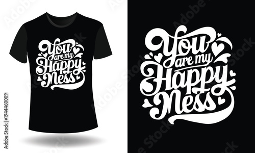 Set of 2 'You are my Happy Ness' typography t-shirt designs vector