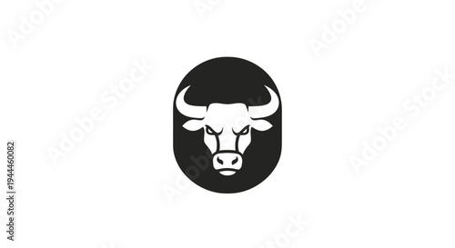Bull head with horns logo.